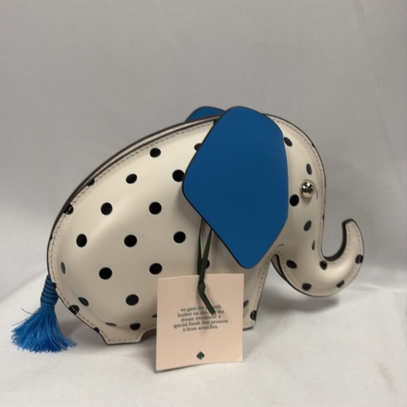 RARE Kate Spade Cabana Dot Blue Dotted Elephant Bag BRAND NEW - Picture 3 of 6